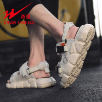 Double star sandals mens summer 2021 new beach outside wear summer sandals outdoor non-slip driving trend slippers
