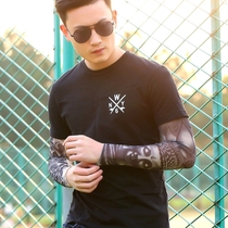 Mens ice silk sunscreen sleeve Driving arm sleeve hand sleeves Sleeves Motorcycle Flowers Arm Fishing riding guard arm