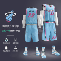 Basketball uniform mens custom tidal Jersey Heat City version team competition training uniform Wade Jersey uniform