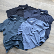 Thousand yuan level bird laser cutting no trace pressure glue mens summer stretch leisure business polo shirt T-shirt