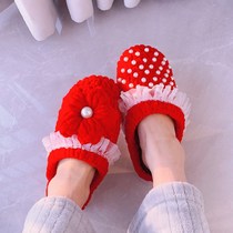 Puff flower diy slippers material bag warm female winter shaking sound Net red with hand-woven crochet hand sewing gift