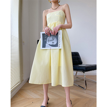 Skirt Female summer super fairy sundress Female summer long French retro niche one-word shoulder small a-word dress