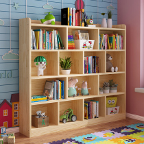 Solid Wood Childrens Bookshelf Floor Shelve Nursery Kindergarten Short Bookcase Students Simple Living Room Shelve Pine Wood Custom