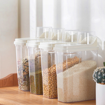 Rice storage device sealed tank Transparent plastic household kitchen storage five grains storage rice canned rice storage box