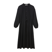 Early autumn wear 2021 new womens style French temperament thin black Hepburn wind long sleeve jumpsuit small man