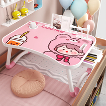 Bed computer desk bedroom girl cute cartoon small table dormitory learning foldable children small lazy table