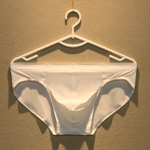 Tide brand ice silk underwear mens incognito sexy breathable briefs summer one-piece ultra-thin U convex shorts head