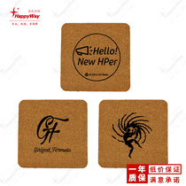 Square cork coaster logo custom can be printed logo printing exhibition bar restaurant advertising small gift