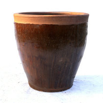 150 kg capacity ceramic water tank Coarse pottery lotus tank fish tank pickled fermented pottery tank red glaze old-fashioned water tank