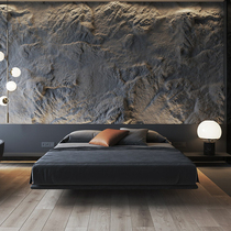 Bed without bedside small apartment without backrest wagi careless wind light with acrylic box 1 5 m customized Nordic suspended bed