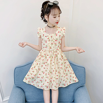 Net red girl burst dress with dress and summer clothes 2022 new childrens spring and autumn dresses woman great boy foreign air pure cotton long dress