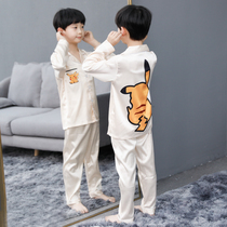 Childrens pajamas boys long sleeve cotton spring and autumn cute boys air conditioning home clothing spring and summer suit