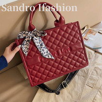 Chao brand Lingge big bag 2021 new bridal bag Red Wedding bag Wedding Fashion Tote Bag
