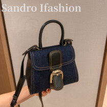 France Sandro Ifashion fashion saddle bag 2021 new messenger shoulder portable denim canvas bag
