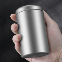 Pure titanium tea can travel portable household titanium alloy small jar antibacterial mini sealed titanium tea set large capacity