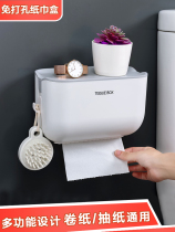 Toilet paper towel box waterproof toilet paper toilet paper box free of punch creativity cute toilet toilet shelve wall hanging