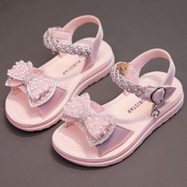 Girls sandals bow princess childrens shoes 2021 summer new casual beach shoes large children Korean edition school shoes