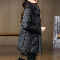 Hainings real feather jacket in 2022 winter new sheep skin pure sheep skin long - term coat