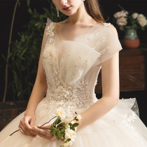 French main wedding dress 2021 new bride little man forest department super fairy dream starry sky simple atmospheric wedding dress