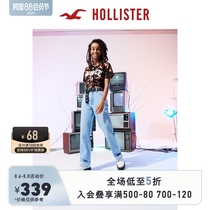 Hollister 2021 spring new product plus high waist daddy jeans female 308518-1
