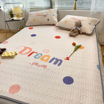 LaTeX mat three-piece cartoon soft mat 1 5 Ice Silk 1 8m bed washable folding summer 1 2 m children