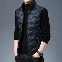 Down vest men men autumn and winter stand neck cardigan trend vest white duck down warm waistcoat sports horse jacket men