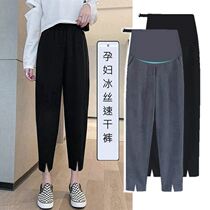 Three months before pregnancy pants pregnant women Summer thin eight plus size seven small man ultra-thin summer outfit 2021