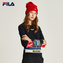 FILA Phila Philo womens woven shirt winter New Letter pattern stitching loose woven shirt F11W948223F