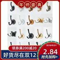 Single clothes hook non-perforated adhesive hook Wall Wall entry door hanging clothes hook European single hook creative coat hook