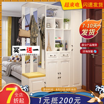European-style entry shoe cabinet Simple foyer cabinet Entry coat cabinet screen positive and negative dual-use partition cabinet living room entrance cabinet
