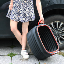 Large number car carwash bucket onboard portable travel outdoor telescopic fishing water storage bucket foldable brush cart bucket