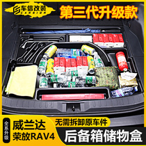 Suitable for Toyota 2021 Rongfang rav4 Willanda trunk spare tire storage debris storage box modification