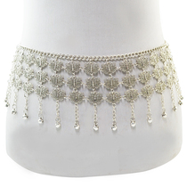 Vintage fashion butterfly hollow multi-layer Bell tassel belly dance waist chain female body chain Oriental dance Indian dance