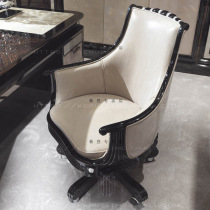 Postmodern solid wood big chair Study black office chair Company president reception chair Italian negotiation chair