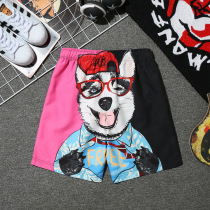 Can go into the water quick-drying mens beach pants cool tide funny big pants seaside holiday casual five-point pants Summer Shorts