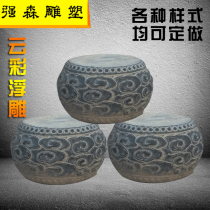 Green stone pillar mound pier stone pier stone turquoi pillar mound stone carved column top stone mound stone drum base imitation ancient as old pillar mound