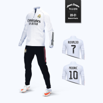 2022 Real Madrid training clothes football jersey sports suit male C Ronaldo childrens fleece long sleeves team uniform jersey customization