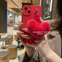 New Year's Red Love Plush Chain is suitable for Huawei to enjoy 9plus mobile phone case 20se fall winter 10plus women 20plus silicone to enjoy z simple 20pro creative fall prevention