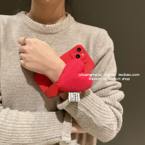 Advanced three-dimensional loving wristband suitable for Huawei Honor 50 mobile phone shell 60pro new magic3 silicone anti-fall 9x full package protective sleeve x10 creative x30i New Year Red 20 3