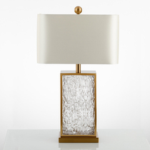 Modern simple creative light luxury designer living room glass table lamp American model room study bedroom bedside lamp