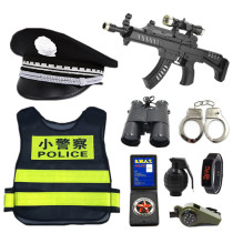 Childrens small police role-playing traffic police uniforms equipped with walkie-talkie handcuffs toys gun holster kindergarten performance costumes