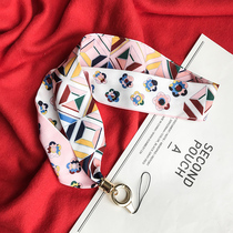 Clearance girl style wide version mobile phone lanyard silk scarf broadband non-leash neck universal rope Apple X 8p76 universal sling Korean version