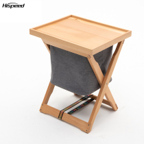 Hispeed flag speed outdoor picnic rack saddleholder folding table portable camping barbecue solid wood leisure table