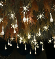 Wedding ceiling decoration Transparent acrylic drop chandelier Wedding scene decoration props Sea urchin lamp LED light string