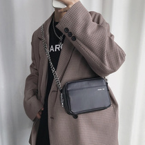 Niche neutral wind chain bag Street Korean chain bag ins leather leather shoulder bag large capacity chain small square bag
