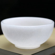 Natural Jade white jade bowl rice bowl pure original stone jade bowl retro small rice bowl