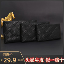 European and American autumn new fashion men genuine leather handbags for mens large capacity headlayer cow leather handbag wallet envelope envelopes