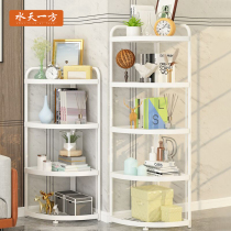 Corner shelf bookshelf floor bedroom simple bookshelf iron small triangle bookshelf does not occupy the floor Storage bookcase