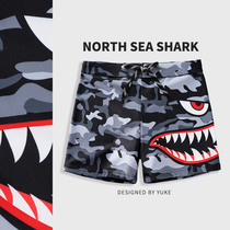 Swimming trunks mens boxing suit mens swimming trunks anti-embarrassing quick-drying lined swimsuit soaking hot spring fashion swimming equipment