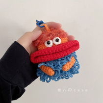 Sausage mouth niche handmade plush thread knitting suitable for airpods2 protective cover cute ins Wind Apple airpodspro soft shell integrated 3 generation wireless Bluetooth headset pendant